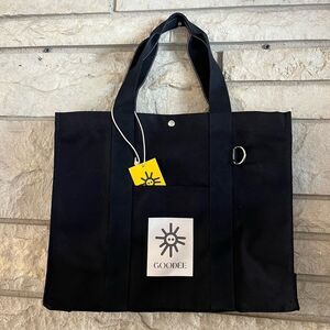 GOODEE rPet Bassi Market Tote Bag NWT Black pockets 100% Recycled Made in Italy